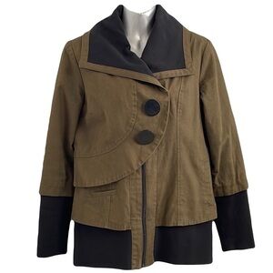 Vintage Schwiing Army Style Large Buttons Jacket Winged Lapels